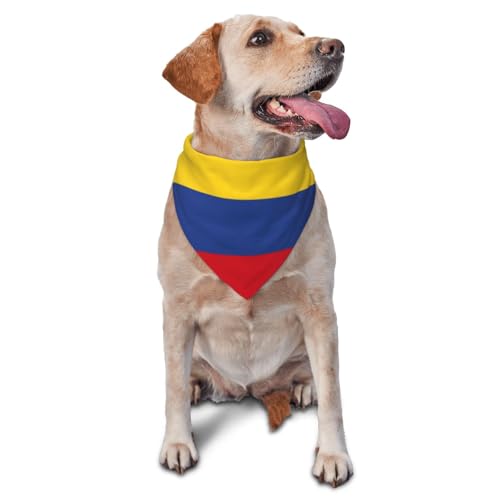 Hundehalstücher und Haustierschals mit Flagge von Kolumbien, stilvolle und bequeme Hundehalstücher für kleine, mittelgroße und große Hunde von DOGJTYUEH