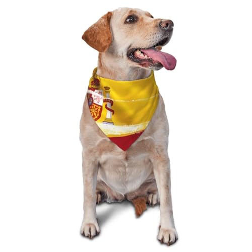 Hundehalstücher & Haustierschals mit Spanien-Flagge, stilvolle und bequeme Hundeschals für kleine, mittelgroße und große Hunde von DOGJTYUEH