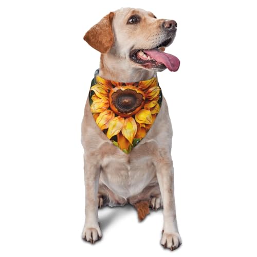 Hundehalstücher & Haustierschals mit gelber Sonnenblume in Öl – stilvolle und bequeme Hundeschals für kleine, mittelgroße und große Hunde Hundehalstücher & Haustierschals mit gelber Sonnenblume in Öl – stilvolle und bequeme Hundeschals für kleine, mittelgroße und große Hunde von DOGJTYUEH