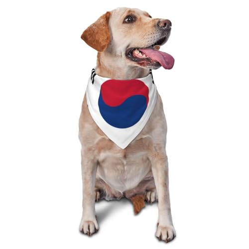 Hundehalstücher und Haustierschals mit koreanischer Flagge, stilvolle und bequeme Hundeschals für kleine, mittelgroße und große Hunde Hundehalstücher und Haustierschals mit koreanischer Flagge, stilvolle und bequeme Hundeschals für kleine, mittelgroße und große Hunde von DOGJTYUEH