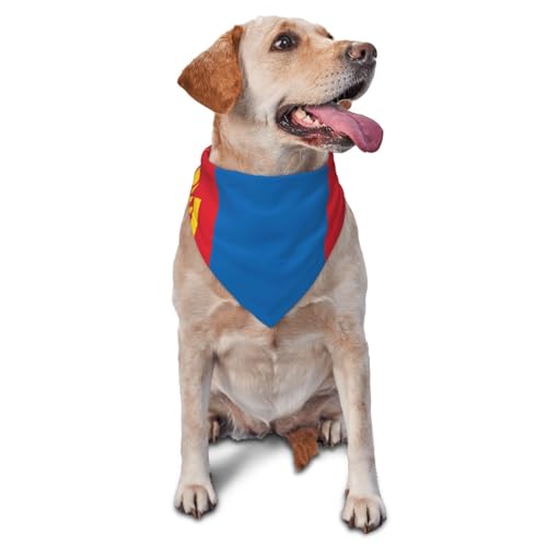 Hundehalstücher und Haustierschals mit mongolischer Flagge, stilvolle und bequeme Hundehalstücher für kleine, mittelgroße und große Hunde Hundehalstücher und Haustierschals mit mongolischer Flagge, stilvolle und bequeme Hundehalstücher für kleine, mittelgroße und große Hunde von DOGJTYUEH