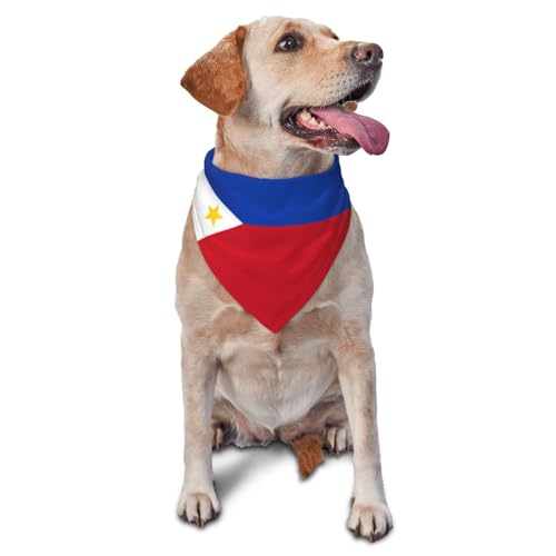 Hundehalstücher und Haustierschals mit philippinischer Flagge, stilvolle und bequeme Hundehalstücher für kleine, mittelgroße und große Hunde Hundehalstücher und Haustierschals mit philippinischer Flagge, stilvolle und bequeme Hundehalstücher für kleine, mittelgroße und große Hunde von DOGJTYUEH