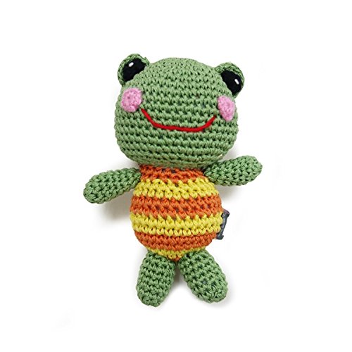 Quietschendes Hundespielzeug aus Baumwolle mit Quietschelement, Froschmann Quietschendes Hundespielzeug aus Baumwolle mit Quietschelement, Froschmann von DOGO
