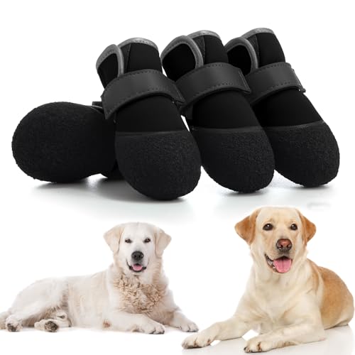 DOGOYS Hundeschuhe, Outdoor-Hundestiefel, rutschfest, wasserdicht, für mittelgroße bis große Hunde, 4 Stück, für Winter, verschneite Tage, Sommer, heißer Bürgersteig mit robuster Sohle, Schwarz DOGOYS Hundeschuhe, Outdoor-Hundestiefel, rutschfest, wasserdicht, für mittelgroße bis große Hunde, 4 Stück, für Winter, verschneite Tage, Sommer, heißer Bürgersteig mit robuster Sohle, Schwarz von DOGOYS