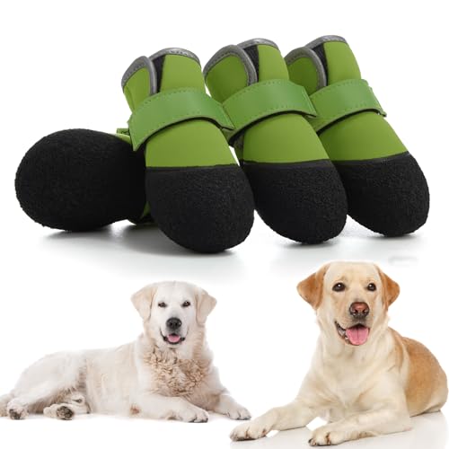 DOGOYS Hundeschuhe, Outdoor-Hundestiefel, rutschfest, wasserdicht, für mittelgroße bis große Hunde, 4 Stück, für Winter, verschneite Tage, Sommer, heißer Bürgersteig mit robuster Sohle, Grün DOGOYS Hundeschuhe, Outdoor-Hundestiefel, rutschfest, wasserdicht, für mittelgroße bis große Hunde, 4 Stück, für Winter, verschneite Tage, Sommer, heißer Bürgersteig mit robuster Sohle, Grün von DOGOYS