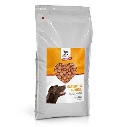 DOGS-HEART Geflügel & Kartoffel (15kg) Getreidefreies Hundefutter mit hohem Fleischanteil, Glutenfrei von DOGS-HEART