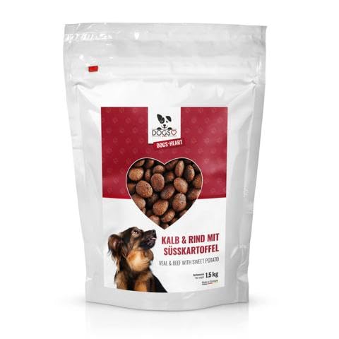 DOGS-HEART Kalb&Rind mit Süßkartoffel - Hundefutter trocken Getreidefrei mit hohem Fleischanteil, Glutenfrei (1,5 kg) von DOGS-HEART
