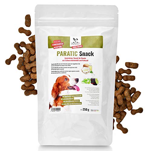 DOGS-HEART PARATIC Snack | Natürlicher Schutz-Snack für Hunde mit Schwarzkümmelöl und Kokosöl | Premium Hunde Leckerli | natürlich, beruhigt & entspannt (250 g) von DOGS-HEART