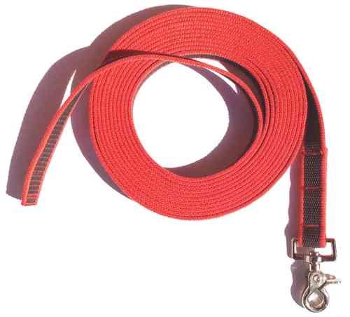 DOGS and MORE - Gummierte Schleppleine MIT oder OHNE Handschlaufe => 5 ODER 10 Meter in Rot (5 Meter OHNE Handschlaufe) von DOGS and MORE