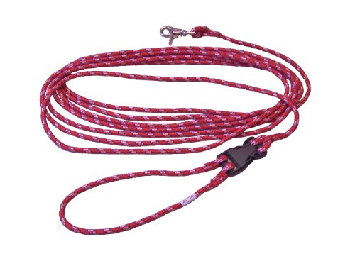 DOGS and MORE Schleppleine mit Abnehmbarer Handschlaufe - 10 Meter aus hochwertigem Seil in Rot von DOGS and MORE