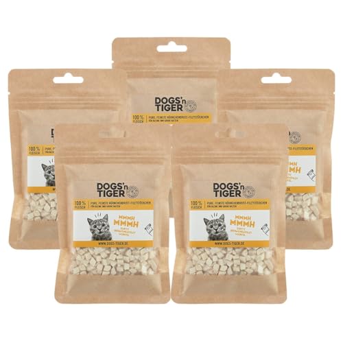 Dogs'n Tiger Adult Katzen Snacks Mmmh mmmh Huhn, Leckerlies aus 99% Fleisch– ohne Zucker, Getreide & künstliche Aromen – gut verträglich gefriergetrocknete Hühnchenbrust-Filetstückchen, 5x 30g Dogs'n Tiger Adult Katzen Snacks Mmmh mmmh Huhn, Leckerlies aus 99% Fleisch– ohne Zucker, Getreide & künstliche Aromen – gut verträglich gefriergetrocknete Hühnchenbrust-Filetstückchen, 5x 30g von DOGS' n TIGER