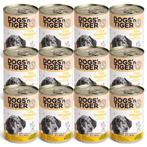 Dogs’n Tiger Junior, Welpen Premium Nassfutter für Hunde, Fein Gemacht, Rezeptur mit 67% Fleischanteil an Huhn mit Süßkartoffel, ohne Getreide, Zucker & künstlichne Aromen, 12x 400g Dogs’n Tiger Junior, Welpen Premium Nassfutter für Hunde, Fein Gemacht, Rezeptur mit 67% Fleischanteil an Huhn mit Süßkartoffel, ohne Getreide, Zucker & künstlichne Aromen, 12x 400g von DOGS' n TIGER