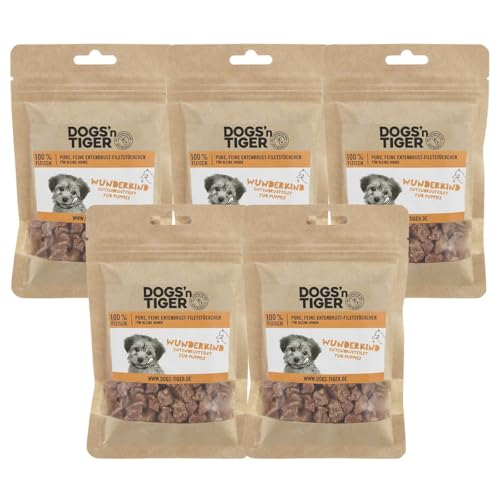 Dogs’n Tiger Junior Hunde Snacks, Wunderkind, Leckerlies, – artgerechter Hundesnack ohne Zucker, Getreide & künstliche Aromen – gut verträglich (gefriergetrocknete Entenbrust-Filet, 5X 70g Dogs’n Tiger Junior Hunde Snacks, Wunderkind, Leckerlies, – artgerechter Hundesnack ohne Zucker, Getreide & künstliche Aromen – gut verträglich (gefriergetrocknete Entenbrust-Filet, 5X 70g von DOGS' n TIGER