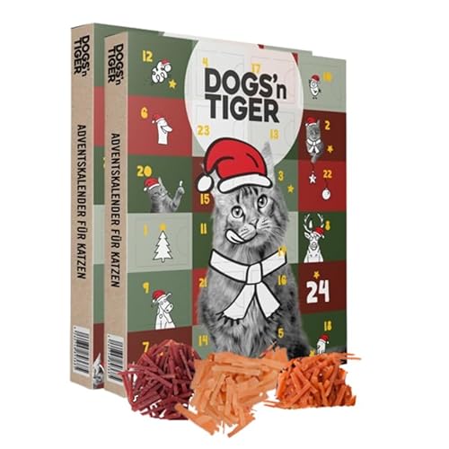 Dogs'n Tiger - Katzen Adventskalender Bundel 2025, Adventskalender für Katzen von Dogs'n Tiger – Natürliche & hochwertige Snacks aus 85% Fleisch hinter jedem Türchen, ohne Zucker & Getreide von DOGS' n TIGER