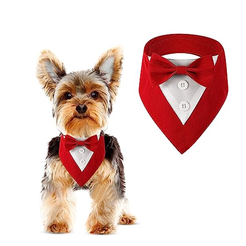 Formal Dog Smoking verstellbares Haustierhalsband mit Schleife, für kleine, mittelgroße und große Hunde, Hochzeitskleidung, Geburtstagsgeschenke von DOGTACT