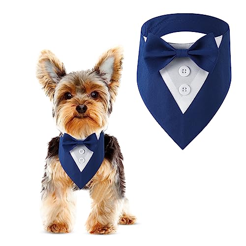 Formal Dog Smoking verstellbares Haustierhalsband mit Schleife, für kleine, mittelgroße und große Hunde, Hochzeitskleidung, Geburtstagsgeschenke von DOGTACT