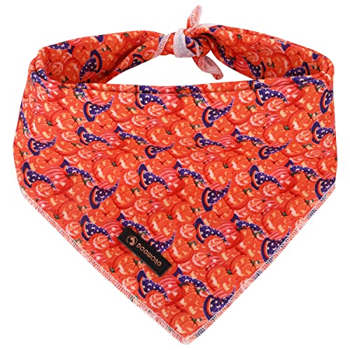 DOGWONG Fall Maple Hunde-Bandana, Baumwolle, waschbarer, weicher Hundeschal, Thanksgiving, Hunde-Lätzchen, Halstuch für Jungen und Mädchen, quadratisches, verstellbares Hunde-Bandanas für kleine von DOGWONG