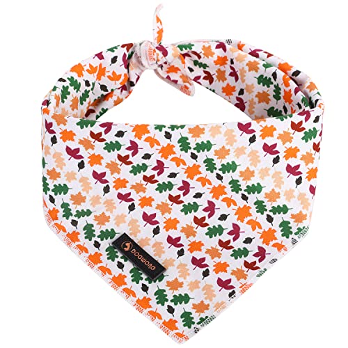 DOGWONG Fall Maple Hunde-Bandana, waschbarer, Thanksgiving, Hunde-Lätzchen, Halstuch für Jungen und Mädchen, quadratisches, verstellbares Hunde-Bandanas für kleine, mittelgroße und große Hunde von DOGWONG