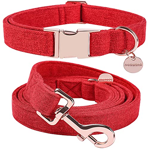 DOGWONG Hundehalsbänder rot, Hundehalsbänder und Leine aus rot hundehalsband, Bequeme verstellbares Hundehalsband für kleine mittelgroße Hunde DOGWONG Hundehalsbänder rot, Hundehalsbänder und Leine aus rot hundehalsband, Bequeme verstellbares Hundehalsband für kleine mittelgroße Hunde von DOGWONG