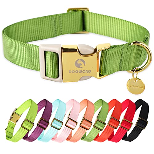 DOGWONG Nylon Hunde halsbänder, langlebiges verstellbares Hundehalsband für kleine mittlere große Hunde von DOGWONG