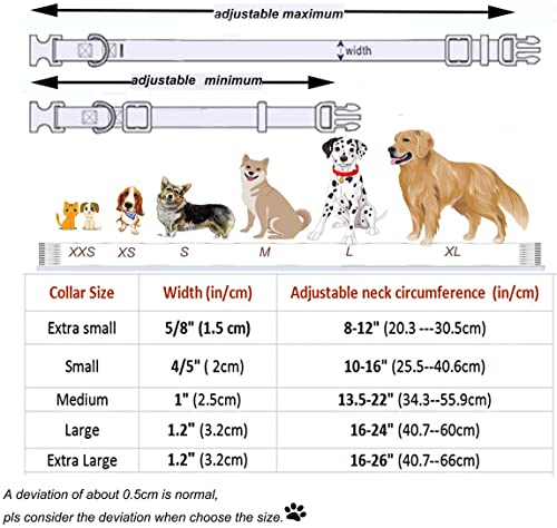 DOGWONG Nylon Hunde halsbänder, langlebiges verstellbares Hundehalsband für kleine mittlere große Hunde von DOGWONG
