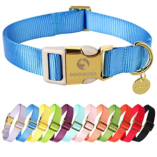 DOGWONG Nylon Hunde halsbänder, langlebiges verstellbares Hundehalsband für kleine mittlere große Hunde von DOGWONG