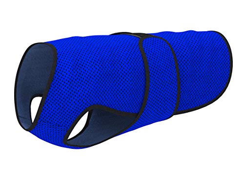 DOGZSTUFF Hundekühlweste Leichte Jacke mit Verdunstungs-Cool-Mikrofaser-Technologie, UV-Schutz-Shirt für Strand, Größe für kleine, mittelgroße und große Hunde (M, Dunkelblau) von DOGZSTUFF