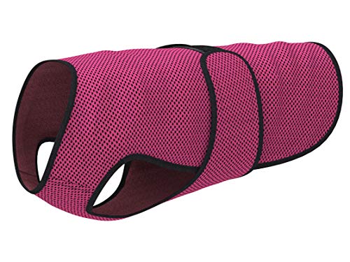 DOGZSTUFF Kühlweste für Hunde, leichte Jacke mit verdunstender Kühl-Mikrofaser-Technologie, UV-Schutz-Shirt für Strand, Größe für kleine, mittelgroße und große Hunde (L, Rose Pink) von DOGZSTUFF