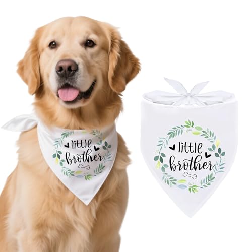 Hundehalstuch, 1 Stück, Schwangerschaftsankündigung, Halstücher für Hunde, weißes Polyester, Dreieckstuch für mittelgroße und große Hunde, Geburtstagstuch, Weiß Hundehalstuch, 1 Stück, Schwangerschaftsankündigung, Halstücher für Hunde, weißes Polyester, Dreieckstuch für mittelgroße und große Hunde, Geburtstagstuch, Weiß von DOINEUFL
