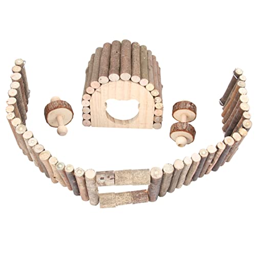 DOITOOL Spielplätze Für Haustiere 6-teiliges Holzspielzeug-Set Für Den Garten Zum Mahlen Kauen Und Erkunden von DOITOOL