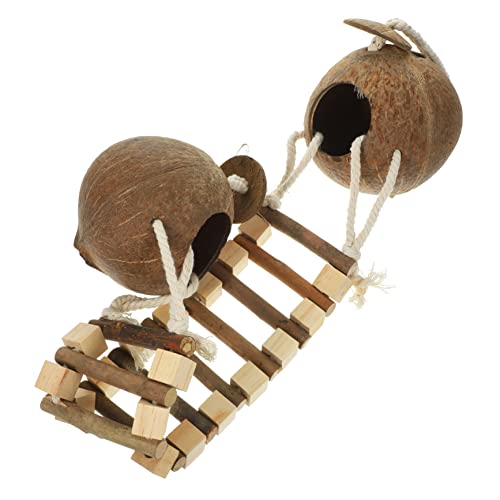 DOITOOL Dekorativer Vogelkäfig Mit Leiter Papageien-nistkasten Für Vögel Aus Holz Zum Aufhängen Vogel von DOITOOL