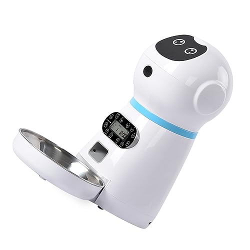 DOITOOL Automatischer Katzenfutterspender Futterbehälter Für Haustiere Mit Timerfunktion Edelstahlnapf Für Katzen Und Hunde von DOITOOL