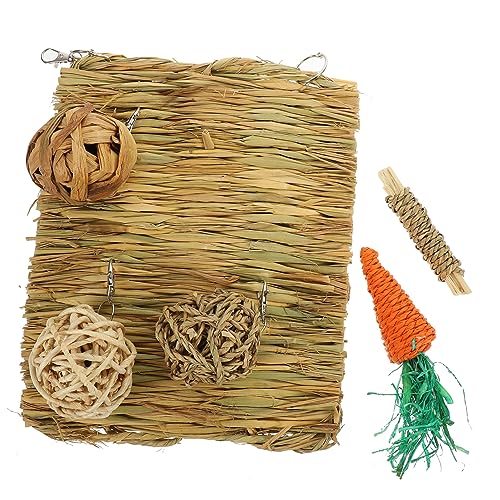 DOITOOL Hasendecke Für 1 Set Gras-strohmatte Atmungsaktive Kleintiermatte 6 Stück DOITOOL Hasendecke Für 1 Set Gras-strohmatte Atmungsaktive Kleintiermatte 6 Stück von DOITOOL