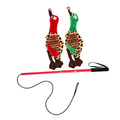 DOITOOL Hundetrainingsspielzeug-Set mit Ausziehbarem Katzen-Teaser-Stick Interaktives Hundespielzeug Haustier-Teaser-Stick für Hauskatzen Interaktives Katzenspielzeug von DOITOOL
