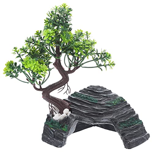 DOITOOL Terrarium Zarte Reptilienhöhle Harz Baum Reptilien Versteck Reptilien Stamm Dekoration von DOITOOL
