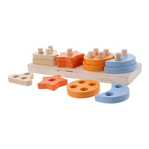 DOITOOL Papagei Intelligenz Spielzeug Vogel Holz Block Puzzle Set Vogel Stapeln Spielzeug Vogel Käfig Zubehör von DOITOOL