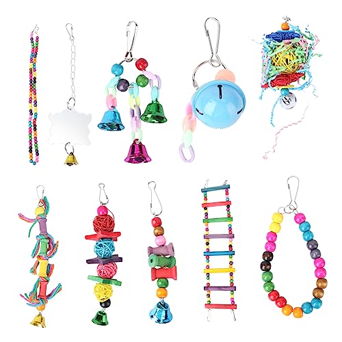DOITOOL Papageienkäfig-zubehör 10-teiliges Set Zum Aufhängen Von Papageienspielzeug Glockenleiter für Vögel DOITOOL Papageienkäfig-zubehör 10-teiliges Set Zum Aufhängen Von Papageienspielzeug Glockenleiter für Vögel von DOITOOL