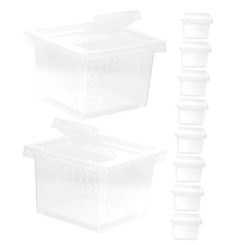 DOITOOL 10st Futterbox Für Haustiere Geckobecken Eidechsenkäfig Schneckengehege Reptilienterrarium Vogelspinnengehege Spinnen-habitatbox Reptilienbox Aus Froschterrarium Plastik Moos von DOITOOL