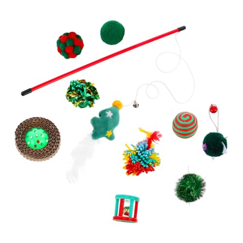 DOITOOL Weihnachts-katzenspielzeug Katzenspielzeug Strumpfset Knisterbälle Glocke Plüsch für Katzenspielzeug von DOITOOL