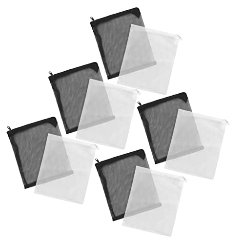 DOITOOL Aquarium Mesh Net Tasche 12pcs Zipper Media Taschen Für Aquarium Teich Weiß Schwarz 15x20cm von DOITOOL