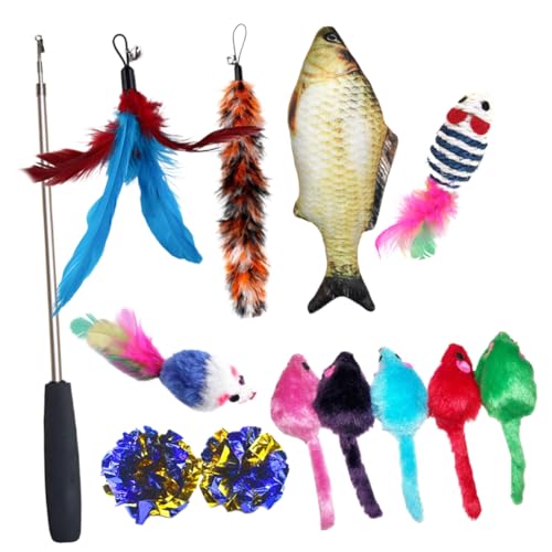 DOITOOL 15-teiliges Katzen-interaktives Spielzeug-Set mit Fischen für Indoor-Katzen Katzenspielzeug für Kätzchen DOITOOL 15-teiliges Katzen-interaktives Spielzeug-Set mit Fischen für Indoor-Katzen Katzenspielzeug für Kätzchen von DOITOOL