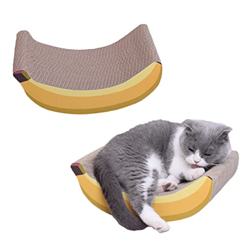 DOITOOL 1Stk Banana Corrugated Cat Kratzbaum kratzpads für Katzen Katzenkratzteppich Spielzeug Kätzchen Kratzbrett Katzenkratzbrett beissen kratzbaum für Katzen Banane Karton Kleinkind von DOITOOL