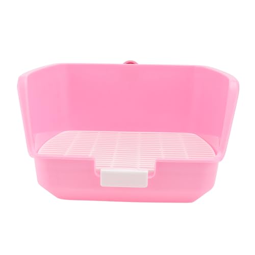 DOITOOL 1Stk Kaninchentoilette Badezimmer Haustier Badezimmer Toilette aus Kunststoff Wurf Hamster einstreu meerschweinchen Toilette Anti-Sprüh-Urin-Toilette Mini Hase Urinal Plastik Rosa von DOITOOL