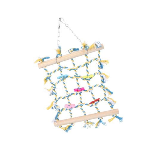 DOITOOL Vogel Hommock Papagei Spielzeug Spaß Net Design Vogel Spielzeug Nymphensittich Spielzeug Holz Baumwolle Leinen Material von DOITOOL