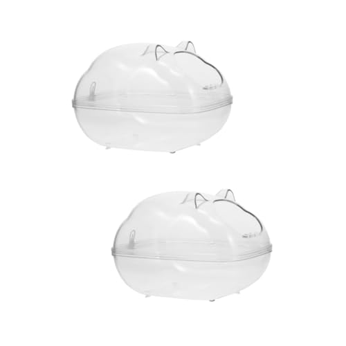 DOITOOL 2stücke Transparentes Hamster Sandbad Und Toilettenbehälter Praktischer Stabiler Badetub Für Kleintiere Für Hamster Chinchillas Und von DOITOOL