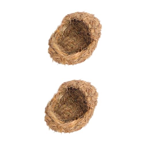 DOITOOL 2 Stück Haustierbetten Haustiernest Natürliches Gras Gewebt Gemütlicher Unterschlupf Für Meerschweinchen Einfaches Elegantes Design DOITOOL 2 Stück Haustierbetten Haustiernest Natürliches Gras Gewebt Gemütlicher Unterschlupf Für Meerschweinchen Einfaches Elegantes Design von DOITOOL