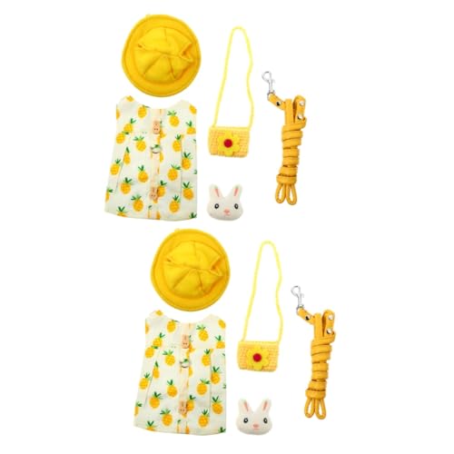 DOITOOL 2 Sets Hase Mit Leine Und Zubehör Weiches Baumwollmaterial Voller Hals Und Bauch Entzückende Dekoration Für Haustiere von DOITOOL