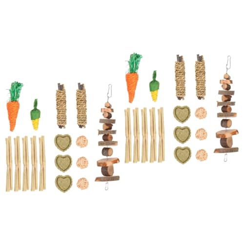 DOITOOL 2 Sets Tier-hamsterspielzeug Holz-beißspielzeug Für Hamster Spielzeug Für Haustiere Sichere Lustige Leckereien Für Tiere von DOITOOL