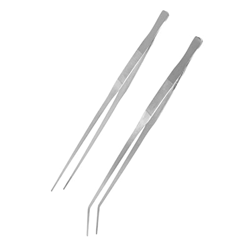 DOITOOL 48cm Robuste Edelstahl Pinzette Aquarium Pflanze Beschneiden Werkzeuge Gerade Gebogene Tipps von DOITOOL