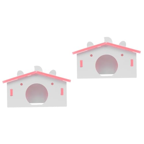 DOITOOL 2 STK Hamster Nest Schlafhaus Haustier meerschweinchen versteck Hamsterkäfige klein Spielzeuge Hamsterhaus Schlafnest für Hamster Goldener Bär die Schaukel Laufrad Wippe hölzern von DOITOOL